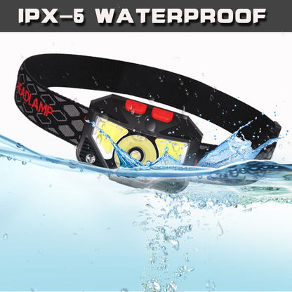 LED Rechargeable Waterproof Headlight with White Red Light