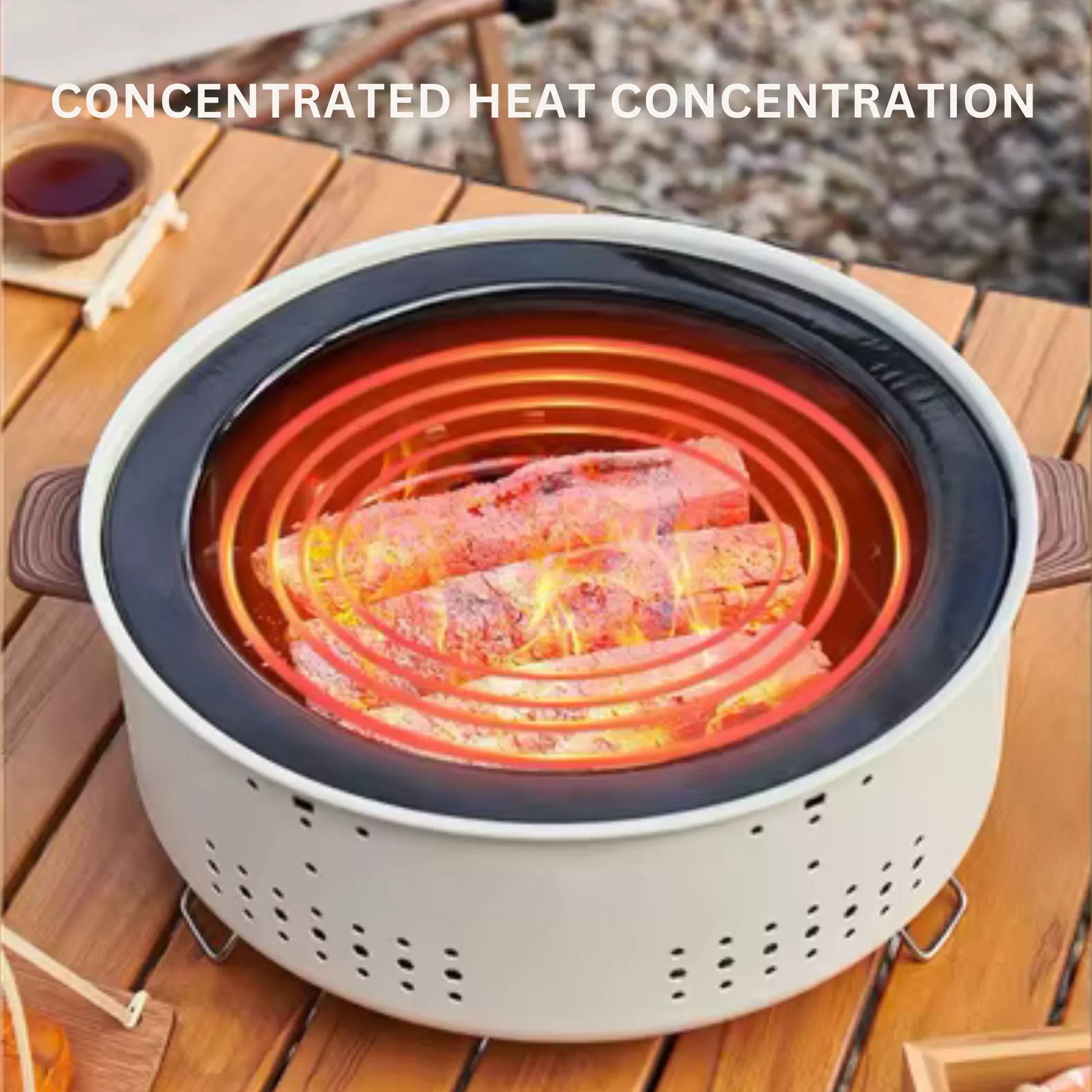 Barbecue Stove Smokeless Grill Outdoor Camping Charcoal Grill Rotisserie Rack - CAMPZONES