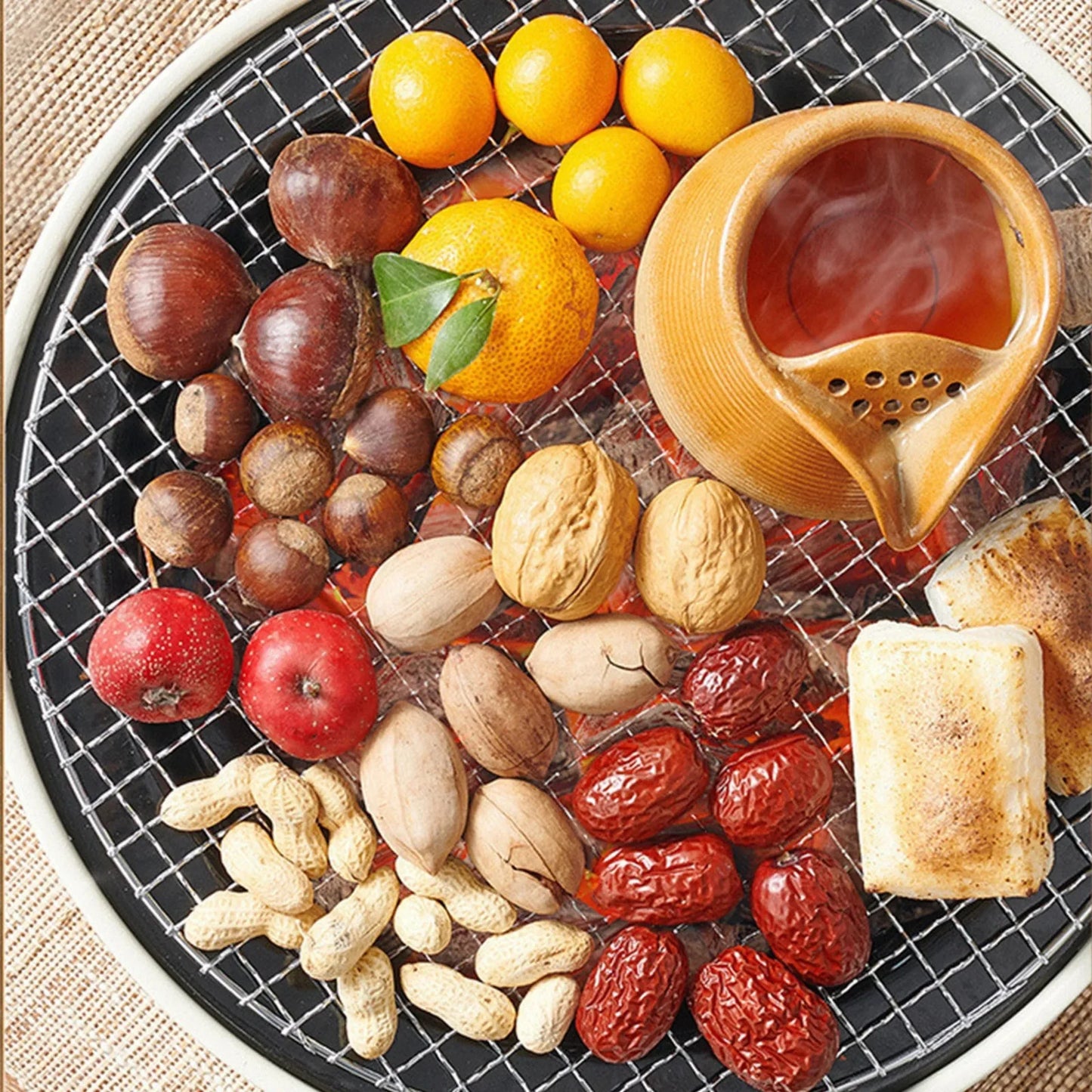 Barbecue Stove Smokeless Grill Outdoor Camping Charcoal Grill Rotisserie Rack - CAMPZONES