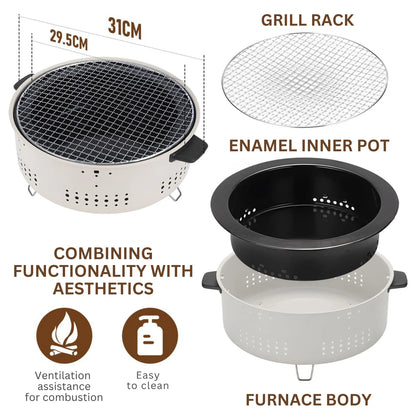 Barbecue Stove Smokeless Grill Outdoor Camping Charcoal Grill Rotisserie Rack - CAMPZONES