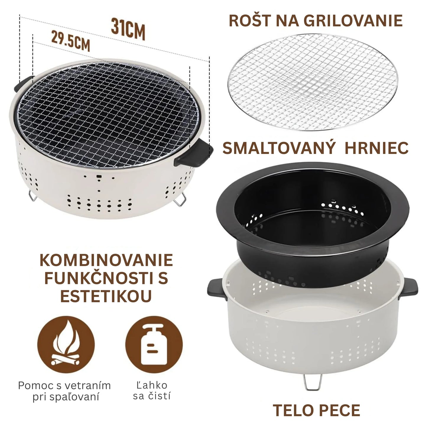 Barbecue Stove Smokeless Grill Outdoor Camping Charcoal Grill Rotisserie Rack - CAMPZONES