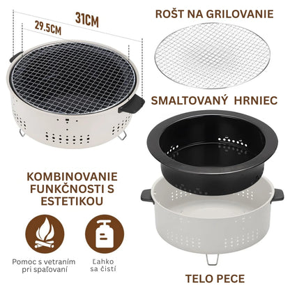 Barbecue Stove Smokeless Grill Outdoor Camping Charcoal Grill Rotisserie Rack - CAMPZONES