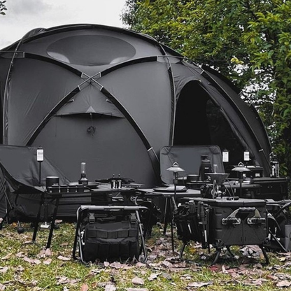 Black Dome Large Camping Glamping Tent