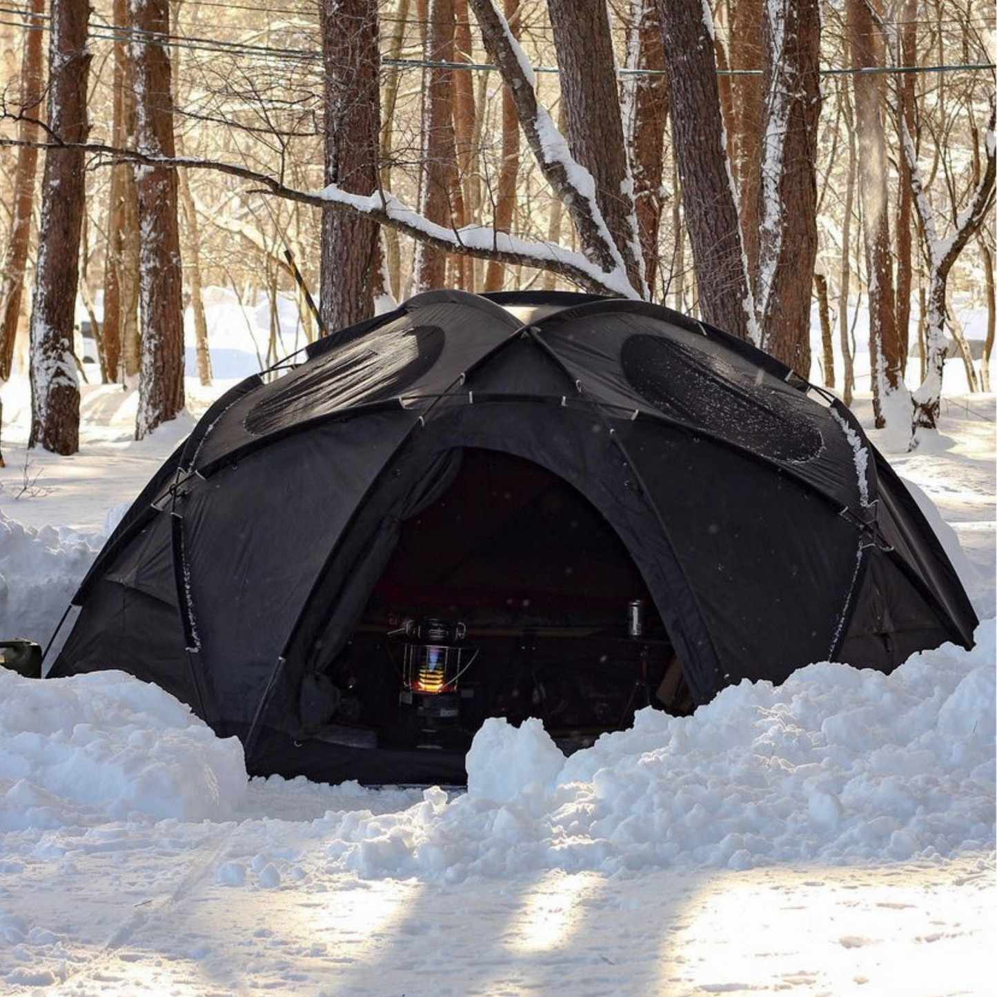 Black Dome Large Camping Glamping Tent