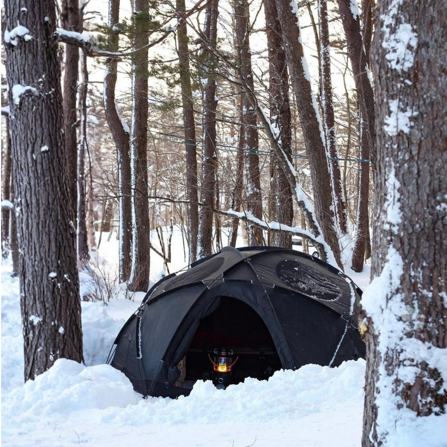 Black Dome Large Camping Glamping Tent
