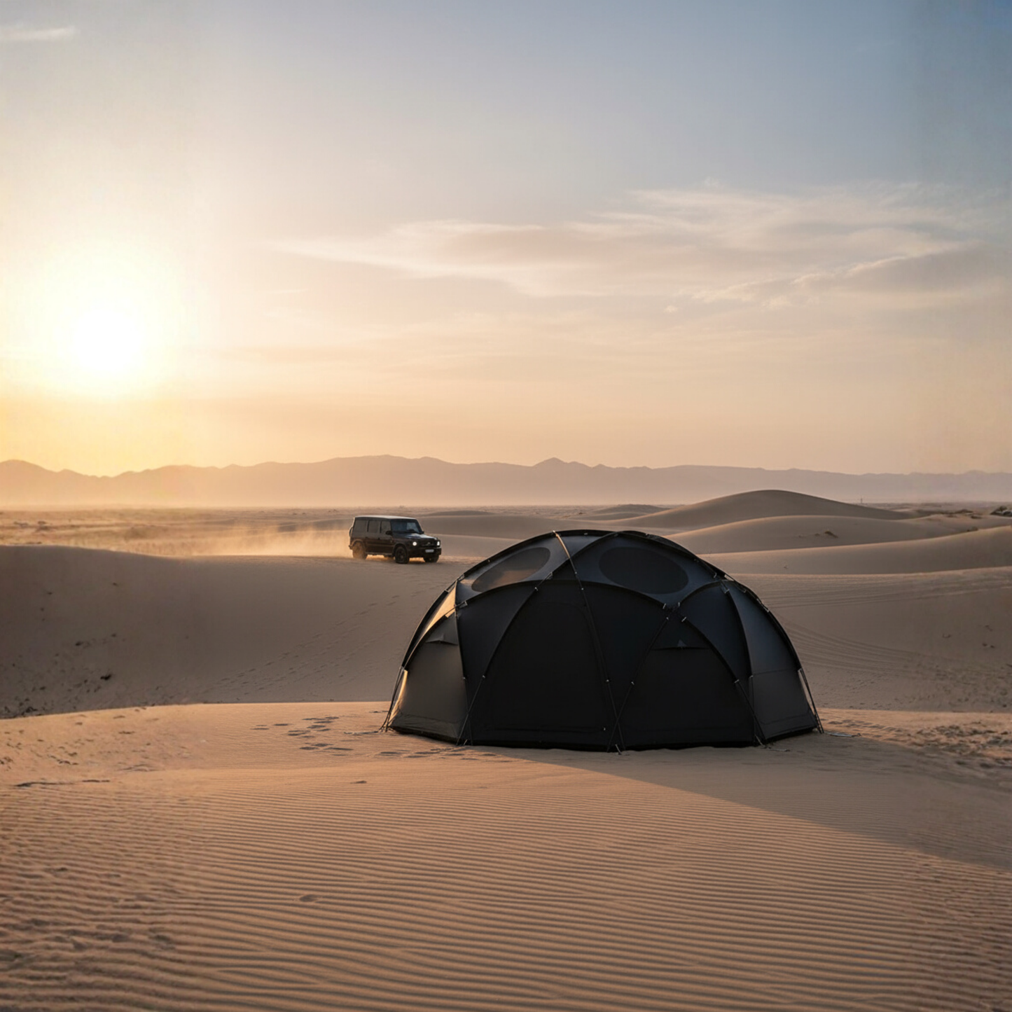 Black Dome Large Camping Glamping Tent