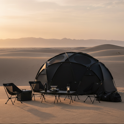 Black Dome Large Camping Glamping Tent