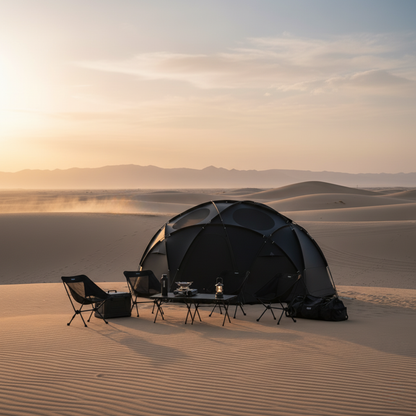 Black Dome Large Camping Glamping Tent