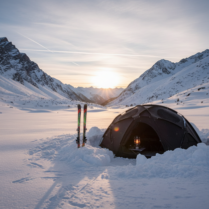 Black Dome Large Camping Glamping Tent