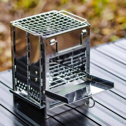 Camping Wood Burning Stainless Steel Stove with Grill Grid