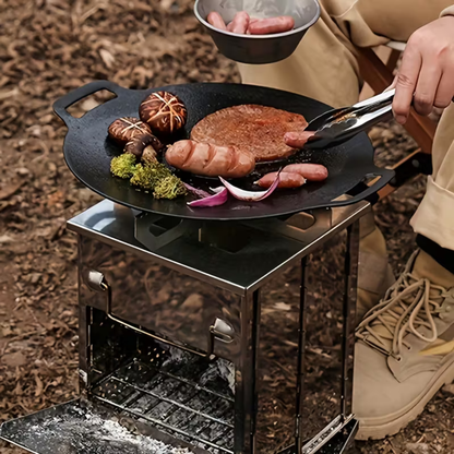 Camping Wood Burning Stainless Steel Stove with Grill Grid