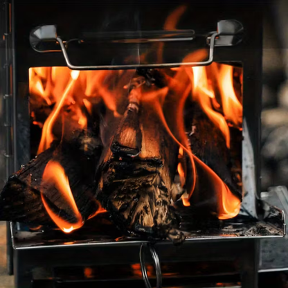 Camping Wood Burning Stainless Steel Stove with Grill Grid