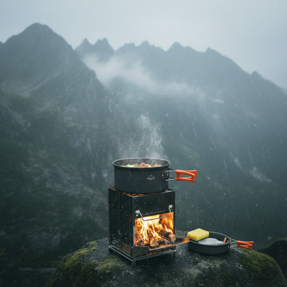 Camping Wood Burning Stainless Steel Stove with Grill Grid