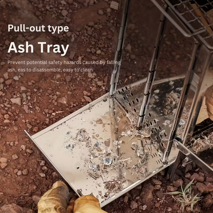 Camping Wood Burning Stainless Steel Stove with Grill Grid