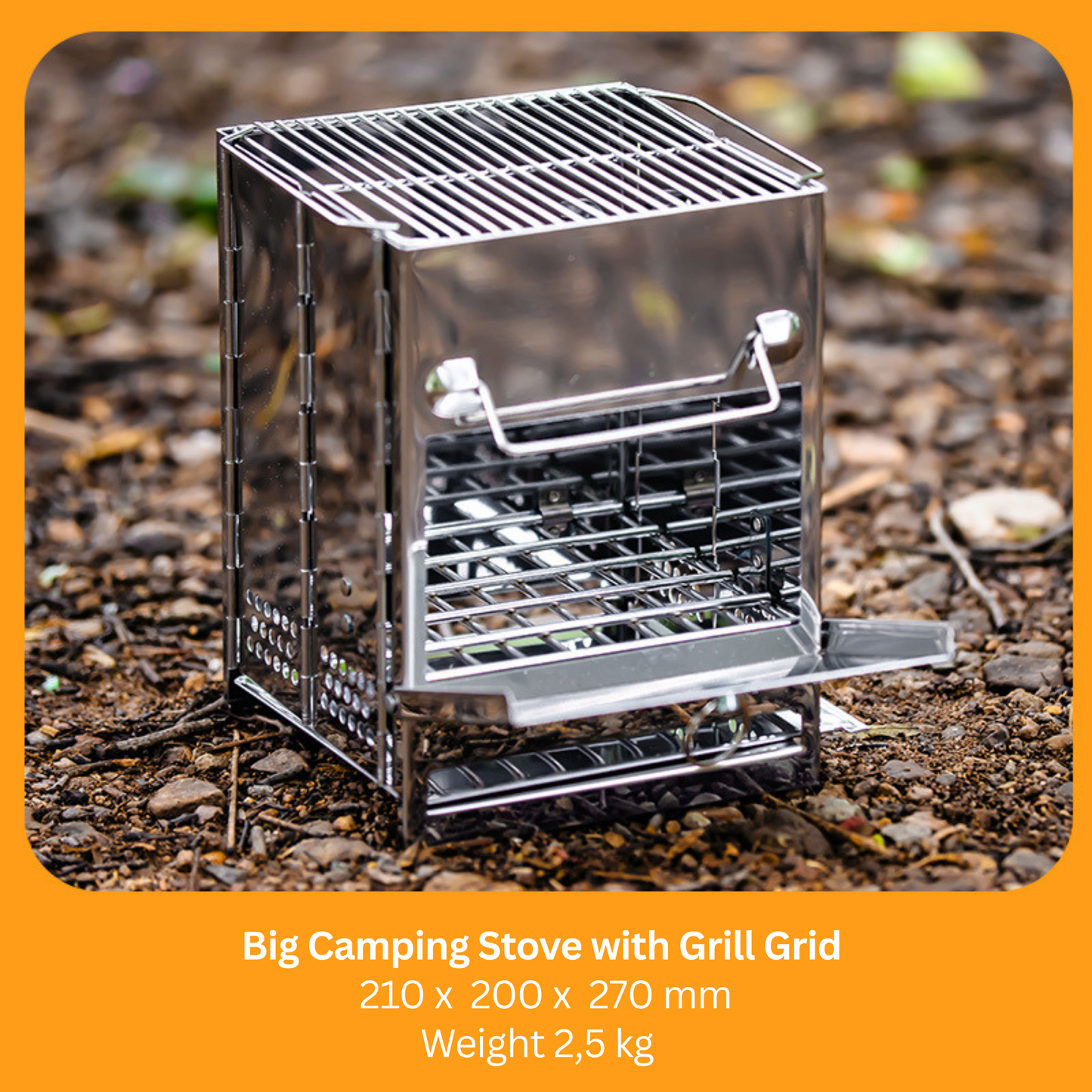 Camping Wood Burning Stainless Steel Stove with Grill Grid