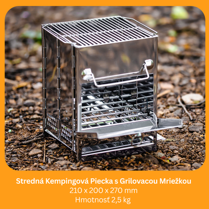 Camping Wood Burning Stainless Steel Stove with Grill Grid