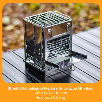 Camping Wood Burning Stainless Steel Stove with Grill Grid