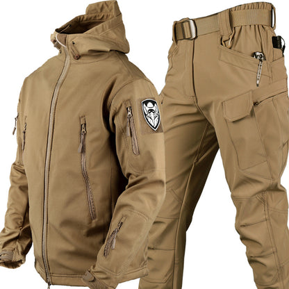 Waterproof Tactical Men’s Soft Shell Jacket & Pants Set