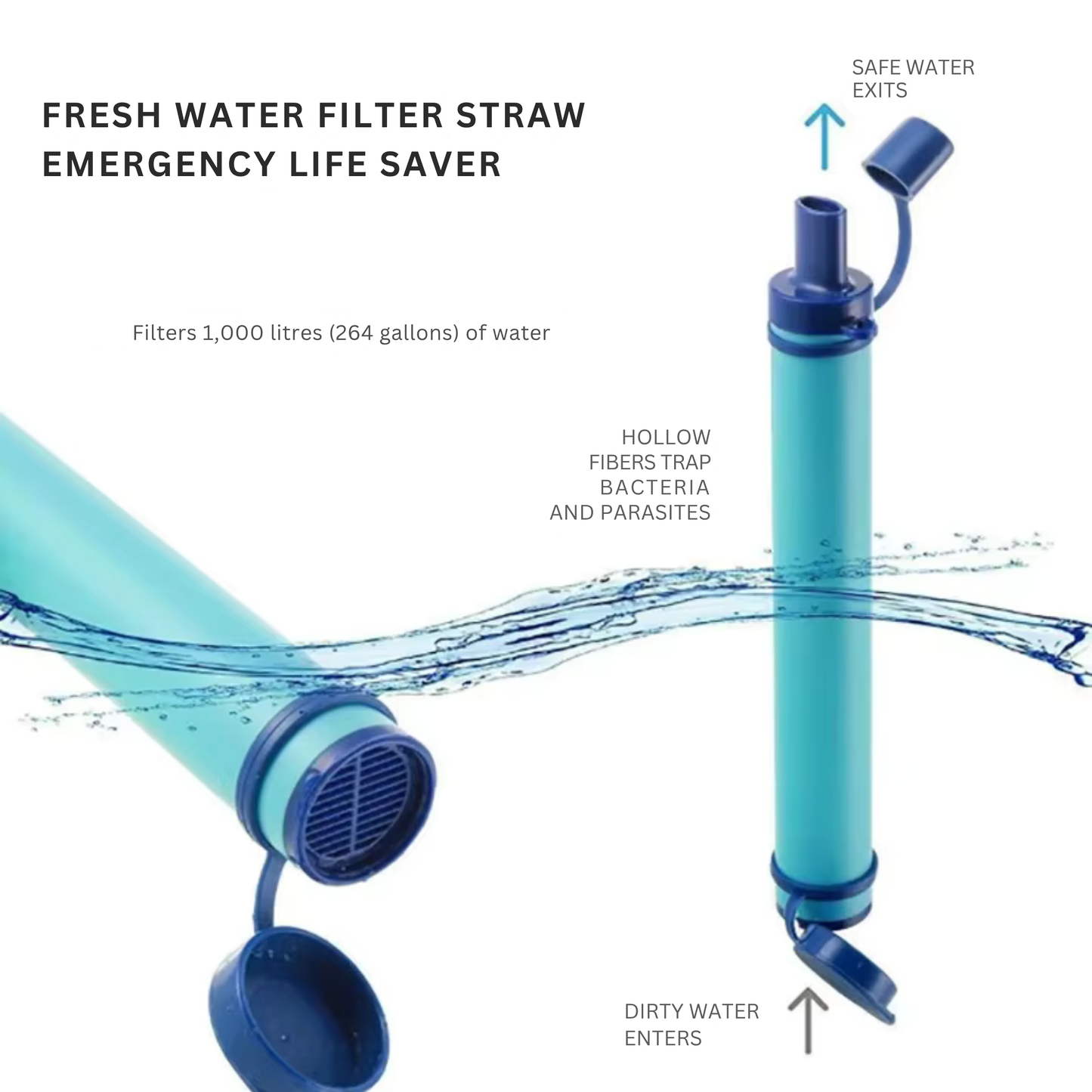 Survival Water Filter Purifying Straw