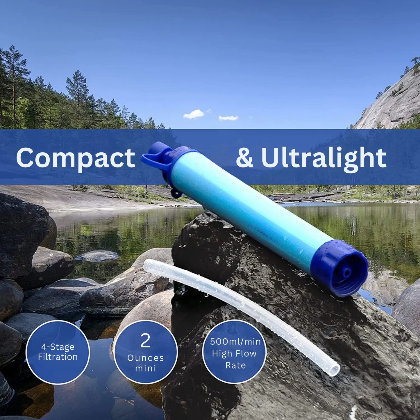 Survival Water Filter Purifying Straw