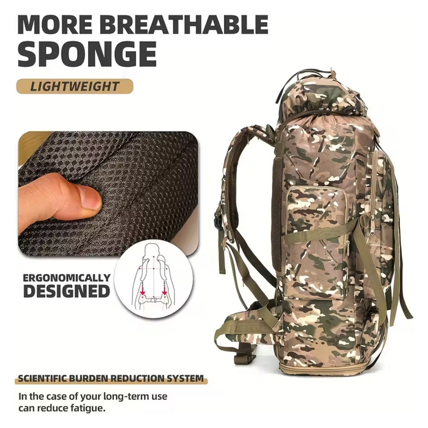 Tactical Military Hiking Backpack 80l