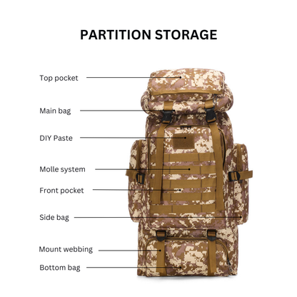 Tactical Military Hiking Backpack 80l