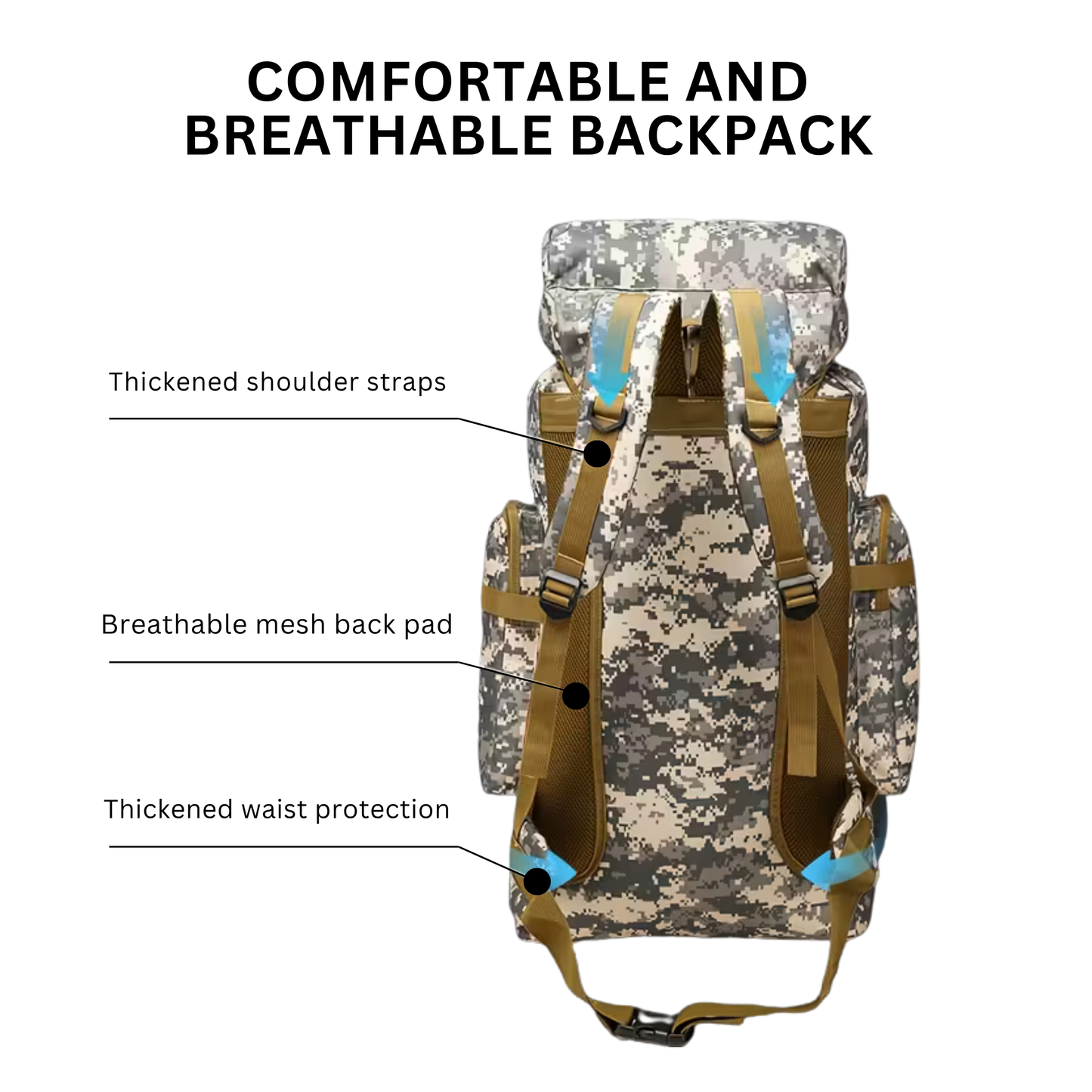 Tactical Military Hiking Backpack 80l