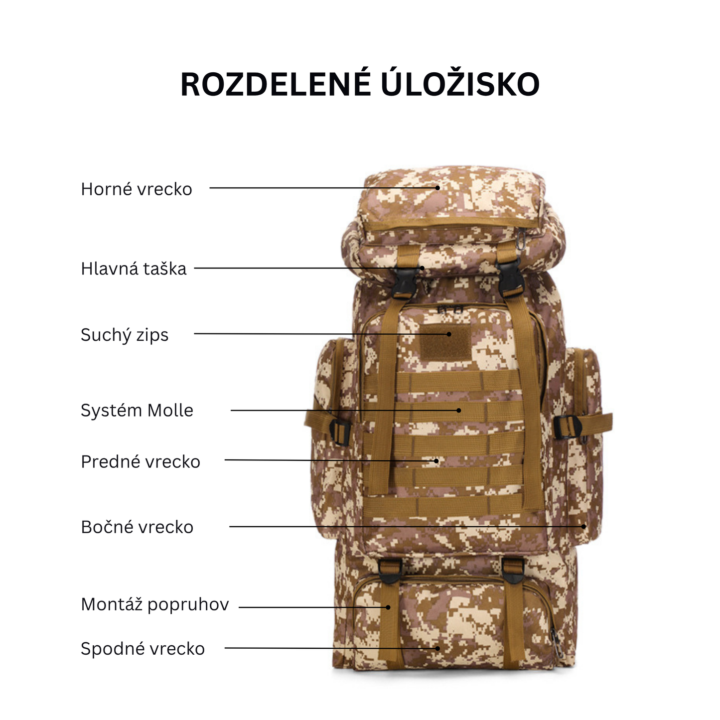 Tactical Military Hiking Backpack 80l