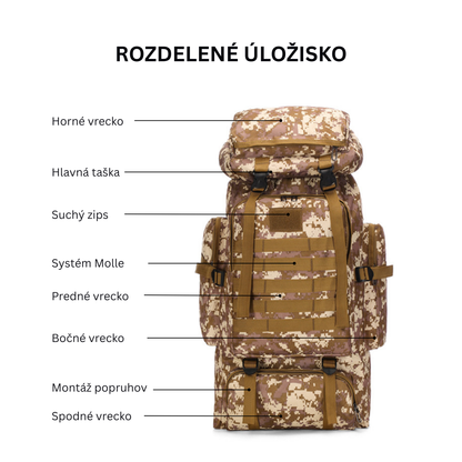 Tactical Military Hiking Backpack 80l