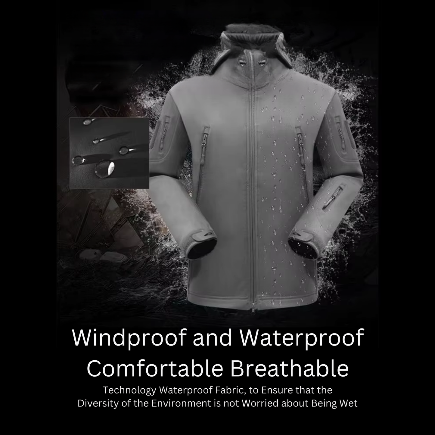 Waterproof Tactical Men’s Soft Shell Jacket & Pants Set