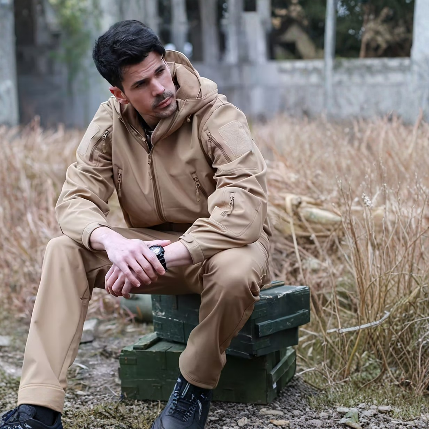 Waterproof Tactical Men’s Soft Shell Jacket & Pants Set