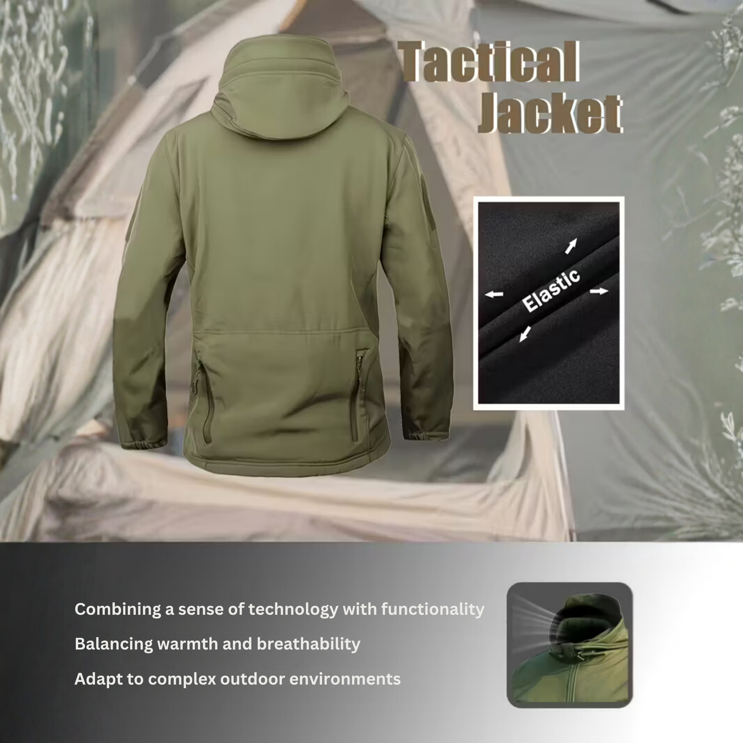 Waterproof Tactical Men’s Soft Shell Jacket & Pants Set
